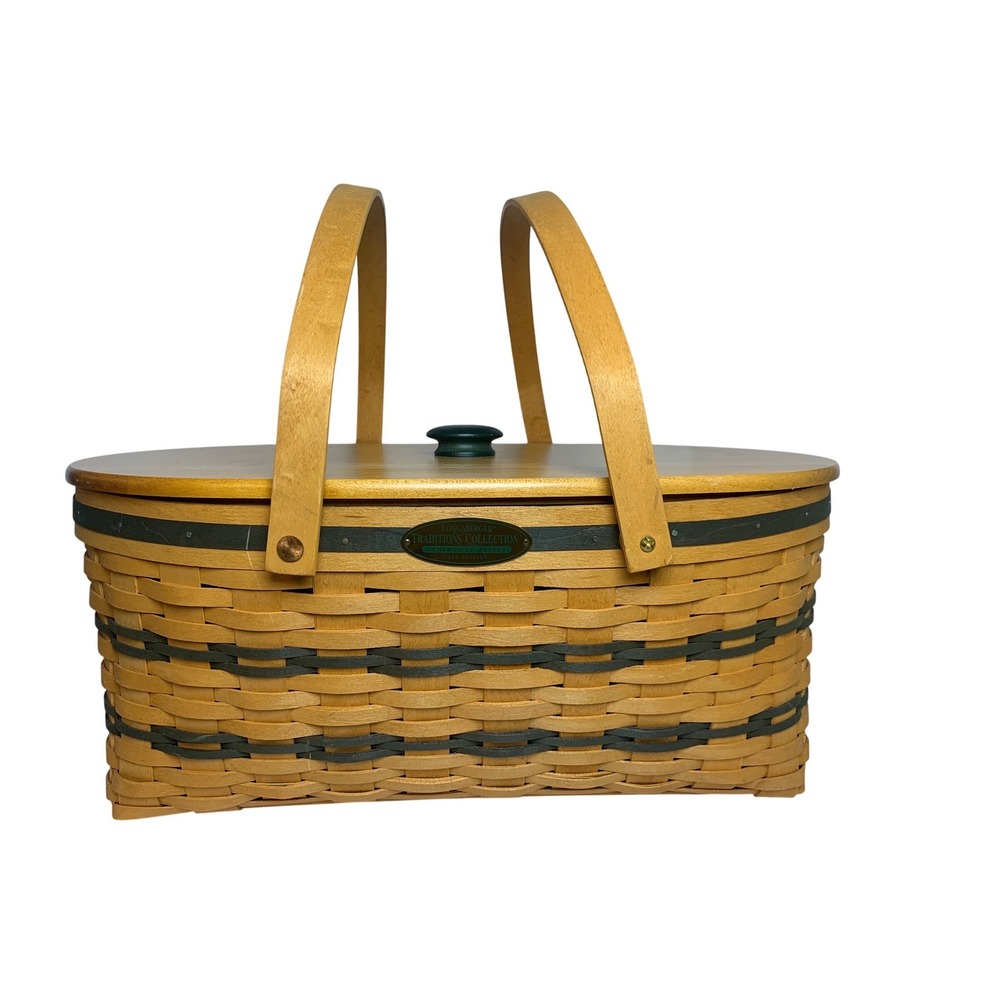 VTG Longaberger 1999 Traditions Collection Generosity Basket with Lid & Liners